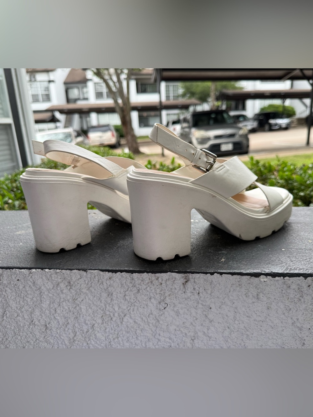 Altar'd State White Platform Slingback Heels - Picture 5 of 8